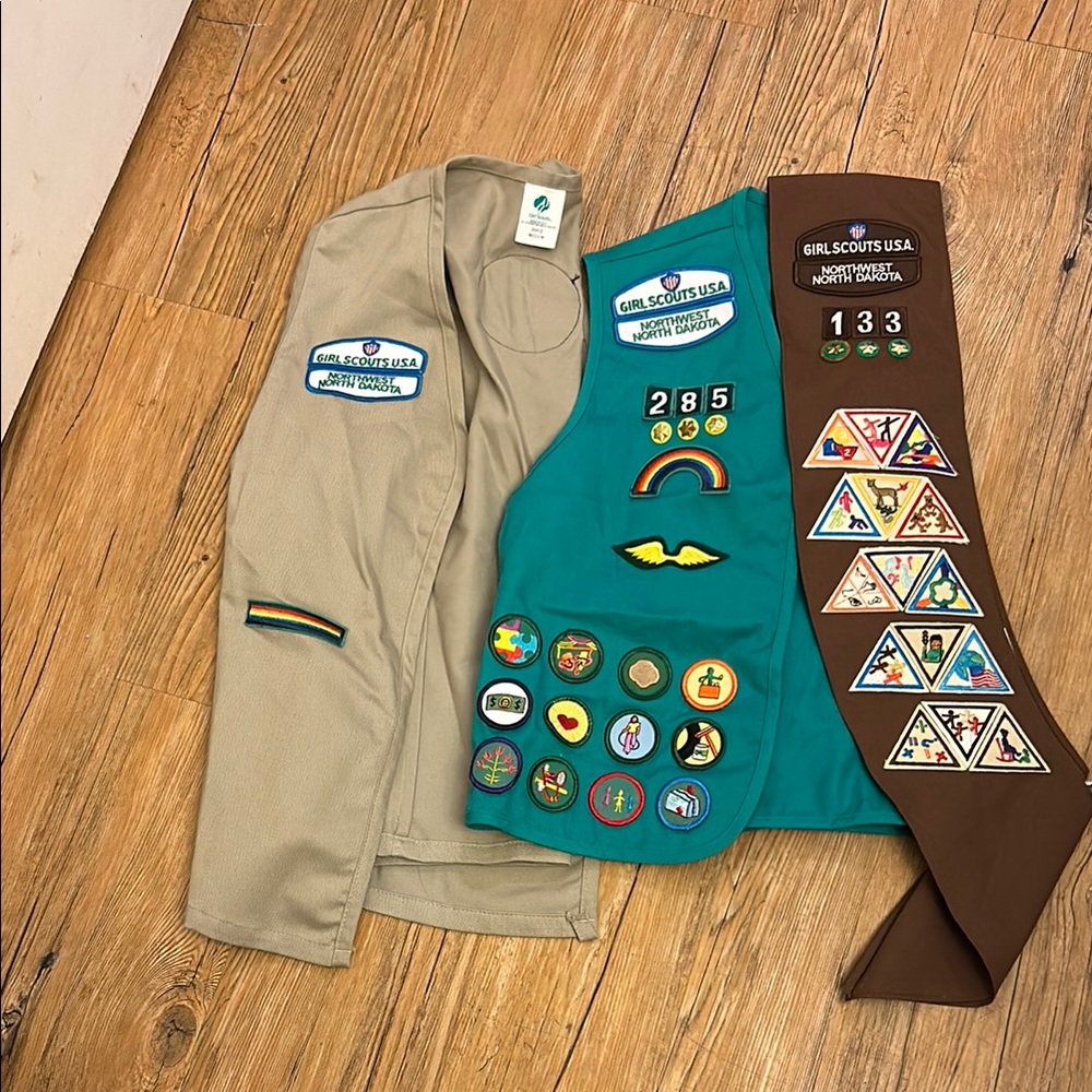Girl Scouts Vests/Sash Lot